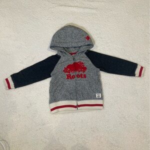 Roots Kids Hoodie with Red and Gray Accents